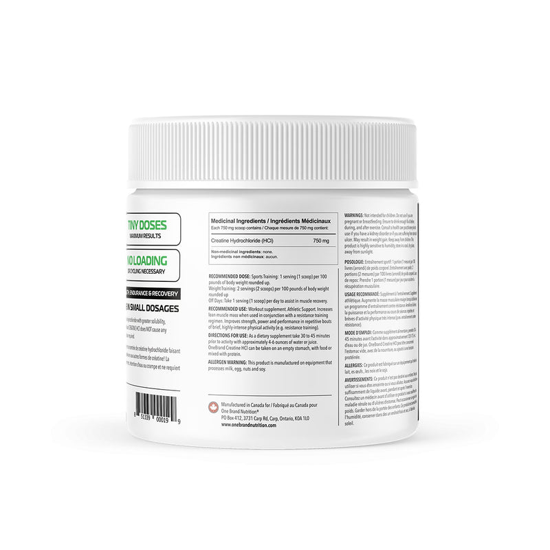 Creatine HCl Powder (200 Servings) Vegan | One Brand Nutrition