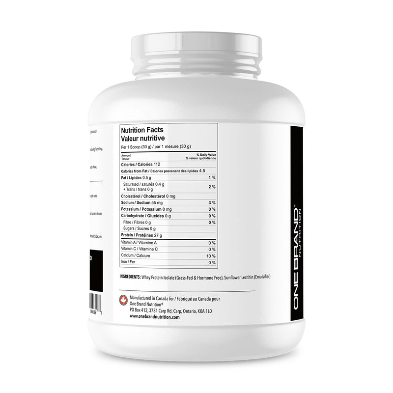 100% Pure Natural Whey ISOLATE Protein (5 lbs) | One Brand Nutrition