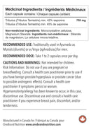 One Brand Nutrition Tribulus 750 mg supplement facts of ingredients. Tribulus Terrestris is a potent natural testosterone enhancer.